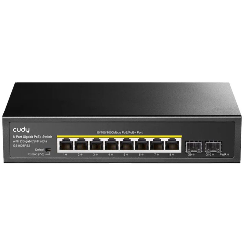 foto del prodotto cudy gs1008ps2 8 port gigabit poe switch with 2 gigabit sfp slot 120w