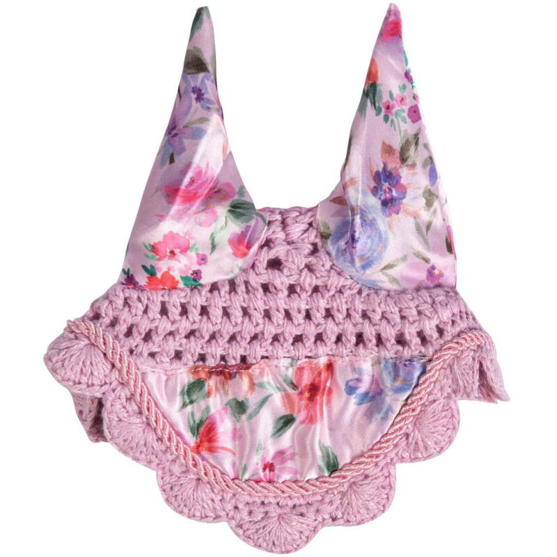 foto del prodotto cuffia giocattolo da mettere sulle orecchie dei cavallini peluches linea hobby horsing pezzi, rosa con fiori