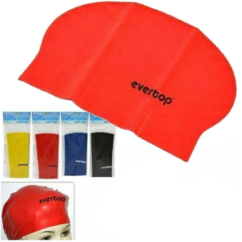 foto del prodotto cuffia piscina mare nuoto colorate in lattice latex unisex 11x26.5cm 4 colori trade shop traesio