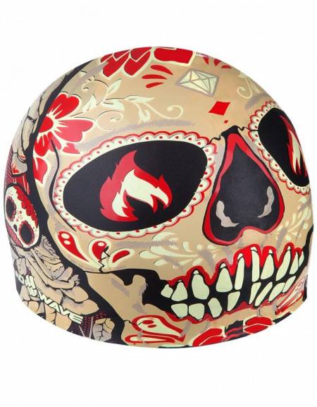 foto del prodotto cuffia piscina silicone calavera tomb face mad wave