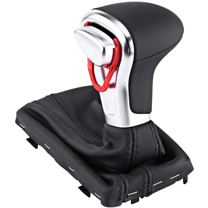 foto del prodotto cuffia pomello cambio yctze, 1 pezzo. cuffia pomello cambio in pelle nera per audi a5 a4l q5 b8 b8pa b9 2009 2016 pomello cambio a6 4f, pomello