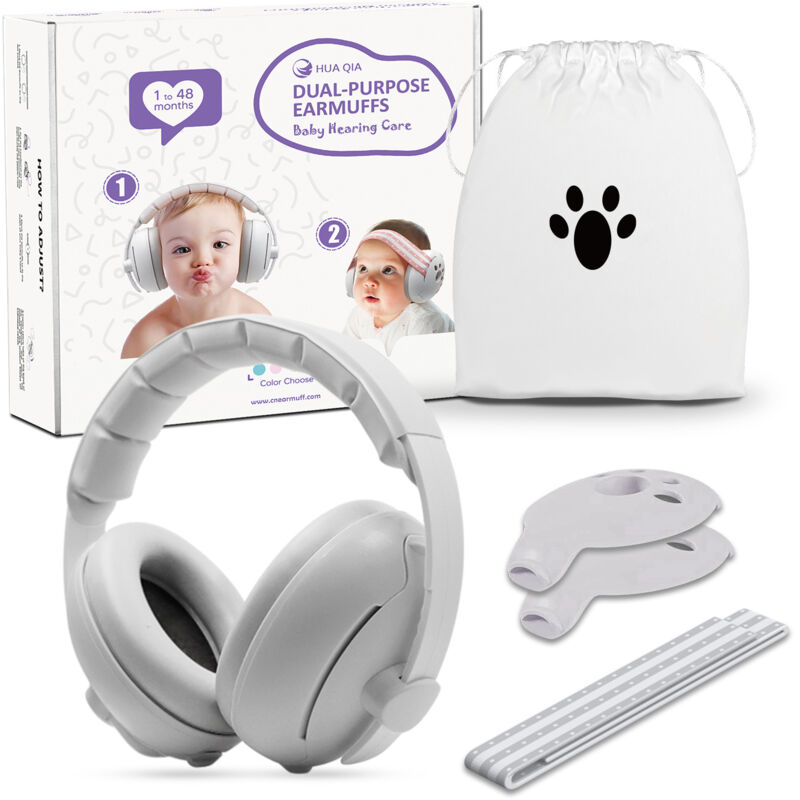foto del prodotto cuffie antirumore per bambini, 2 in 1 comode e regolabili, cuffie antirumore per bambini, protezione dell udito per neonati fino a 48 mesi, per