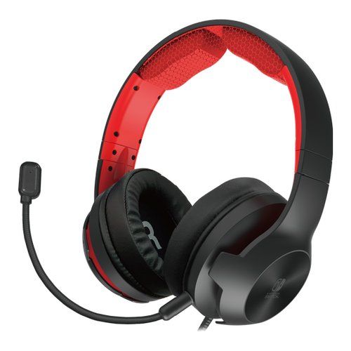 foto del prodotto cuffie gaming hori nsw 200u switch headset pro black e red