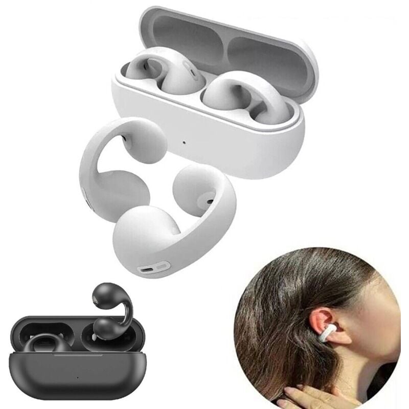 foto del prodotto cuffie v5.3 tws orecchino wireless clip orecchio smatphone