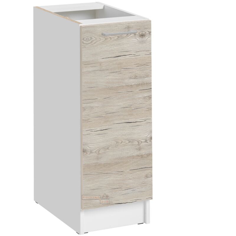 foto del prodotto cuisineandcie mobile base da cucina eco noce sbiancato a 1 anta l 30 cm