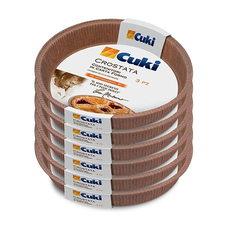 foto del prodotto cuki contenitori in carta forno antiaderenti crostata cm 20,6 x h2,8 6 confezioni da 3 pezzi