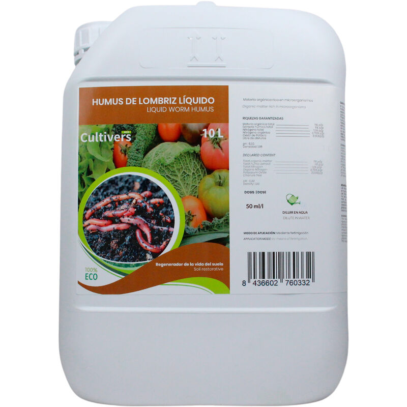 foto del prodotto cultura di humus ecologica di lombrichi liquidi 10 l