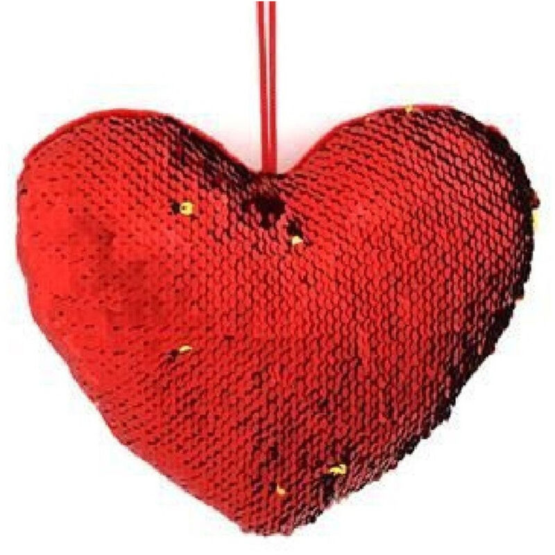 foto del prodotto cuore paillettes bicolore 20x16cm appendino idea regalo san valentino 2 modelli trade shop traesio