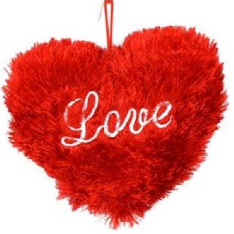 foto del prodotto cuore rosso con scritta love in peluche appendino 20cm idea regalo san valentino trade shop traesio