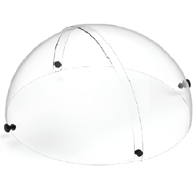 foto del prodotto cupola rotonda copri dolci 41 cm vetrina coperchio trasparente doppia apertura con pomelli neri elegante per buffet bar hotel b b alta 23 cm bpa