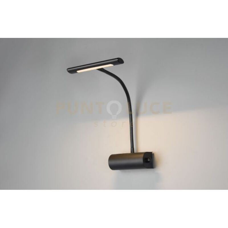 foto del prodotto curtis applique led 4w 430lm, 3000k nera flessibile cm18xh35 dimmerabile