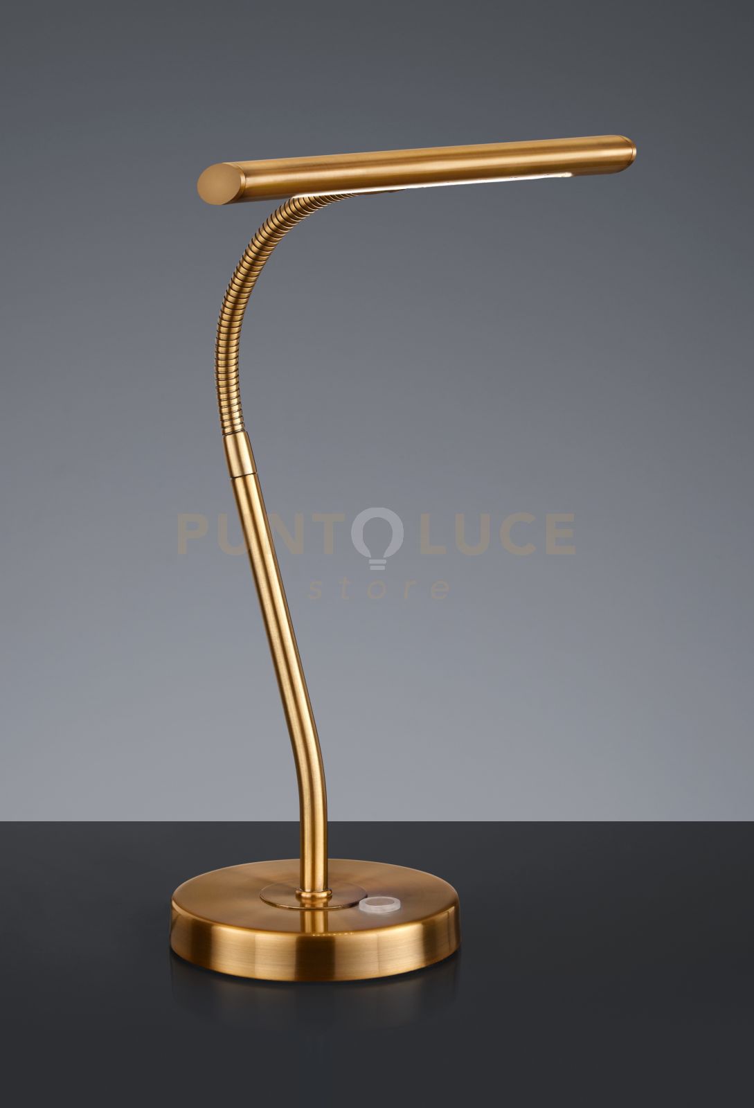 foto del prodotto curtis lampada da tavolo led 4w 1x 430lm, 3000k ottone invecchiato c flessibile cm18xh36