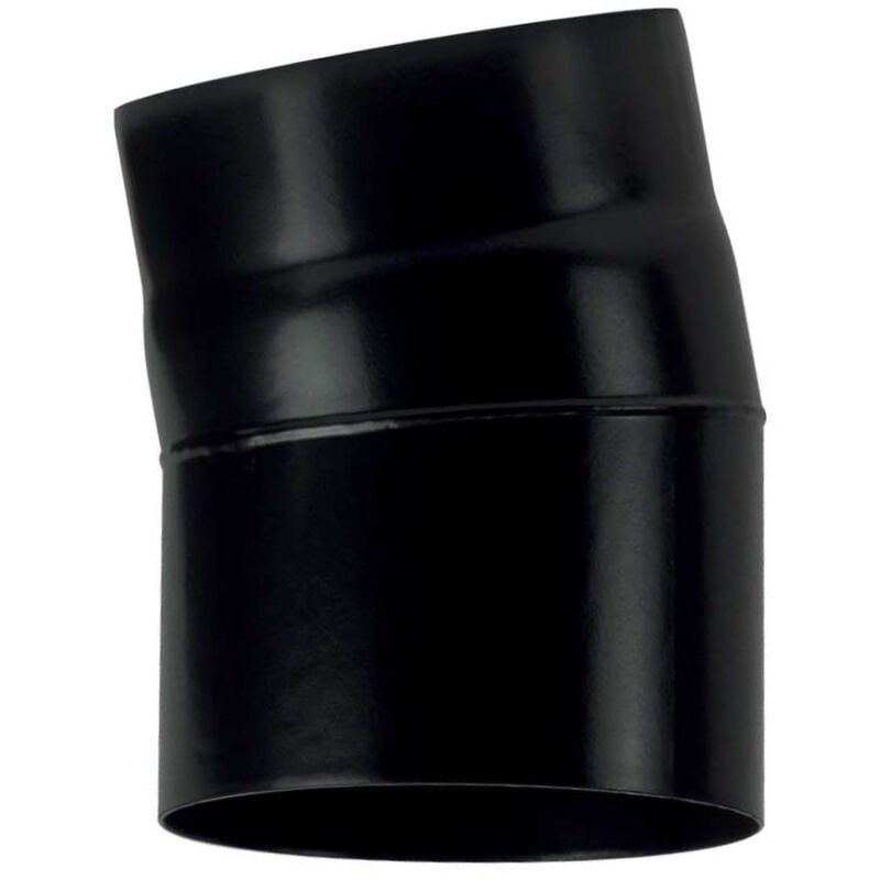 foto del prodotto curva 15 dn 125 smaltato verniciato 600 gradi per stufa a legna tubo nero acciaio ce made in italy