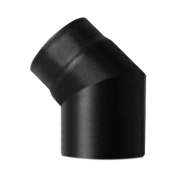 foto del prodotto curva 45 dn 125 smaltato verniciato 600 gradi per stufa a legna tubo nero acciaio sce made in italy