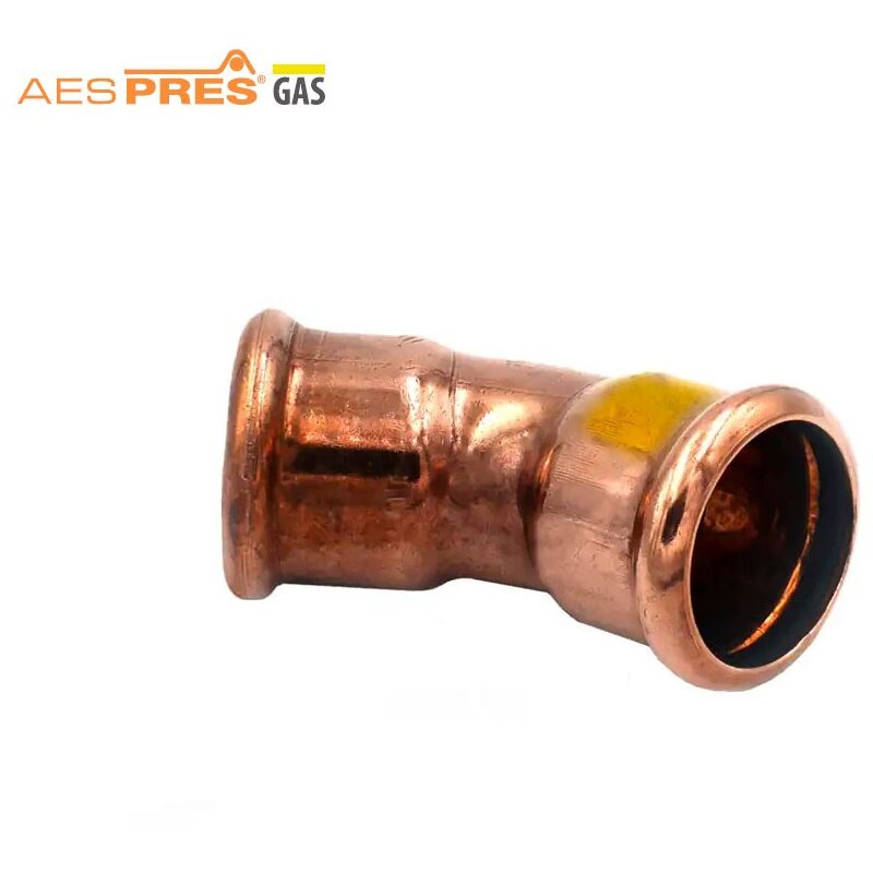 foto del prodotto curva 45 ff 18 aespres gas in rame a pressare 681018450g raccorderie metalliche