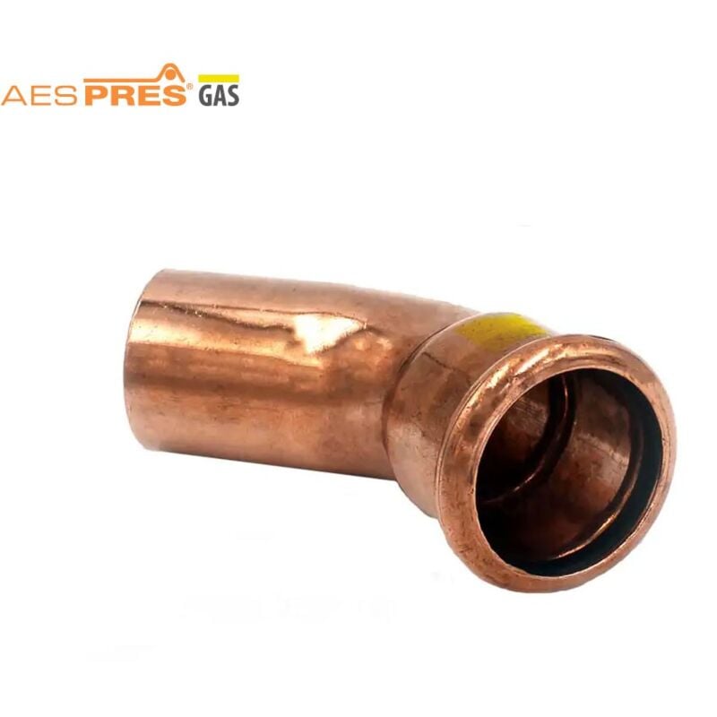 foto del prodotto curva 45 mf 28 aespres gas in rame a pressare 681028451g raccorderie metalliche