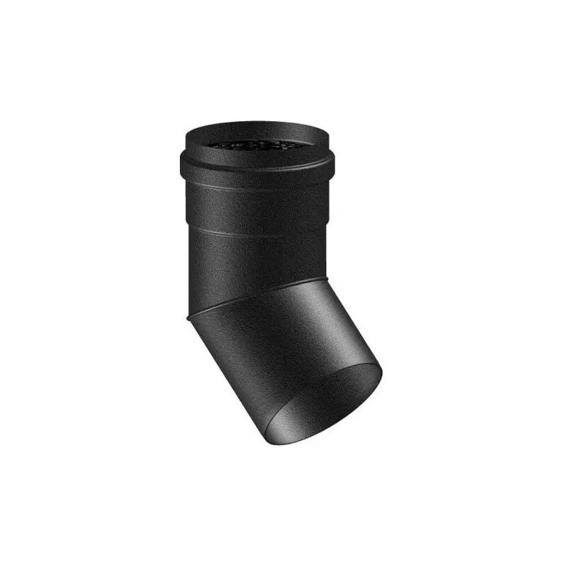 foto del prodotto curva 45 smaltata nero opaco per stufe a pellet 80 conti