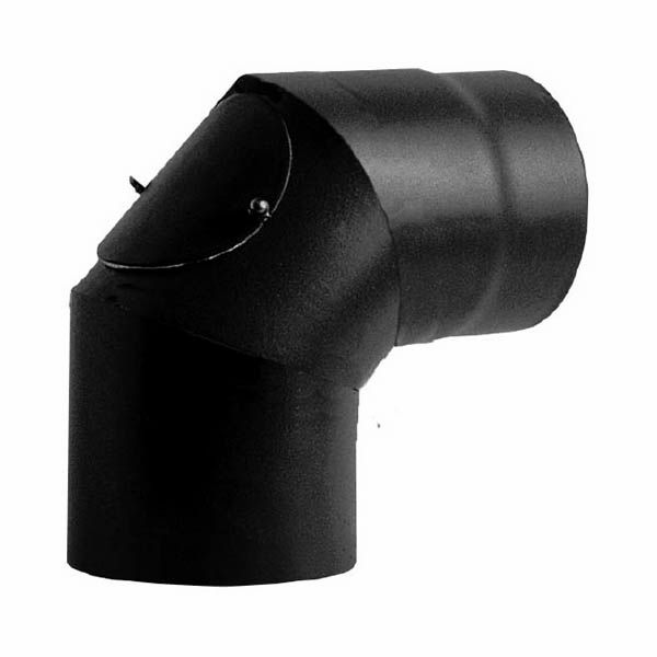 foto del prodotto curva 90 con ispezione dn 130 smaltato 600 gradi stufa a legna ce made in italy