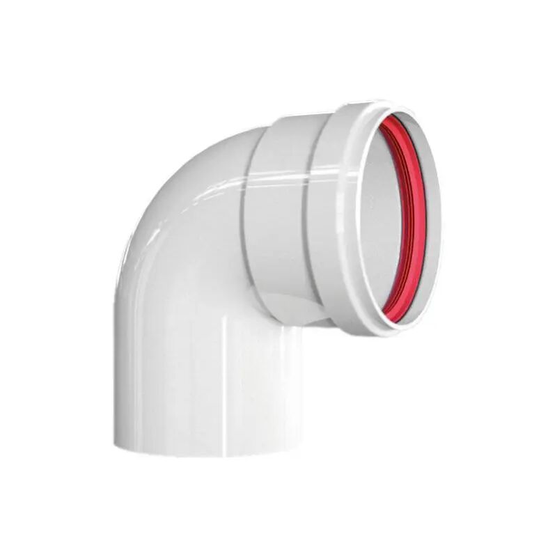 foto del prodotto curva 90 monoparete in alluminio pressofuso bianca 80 pucci