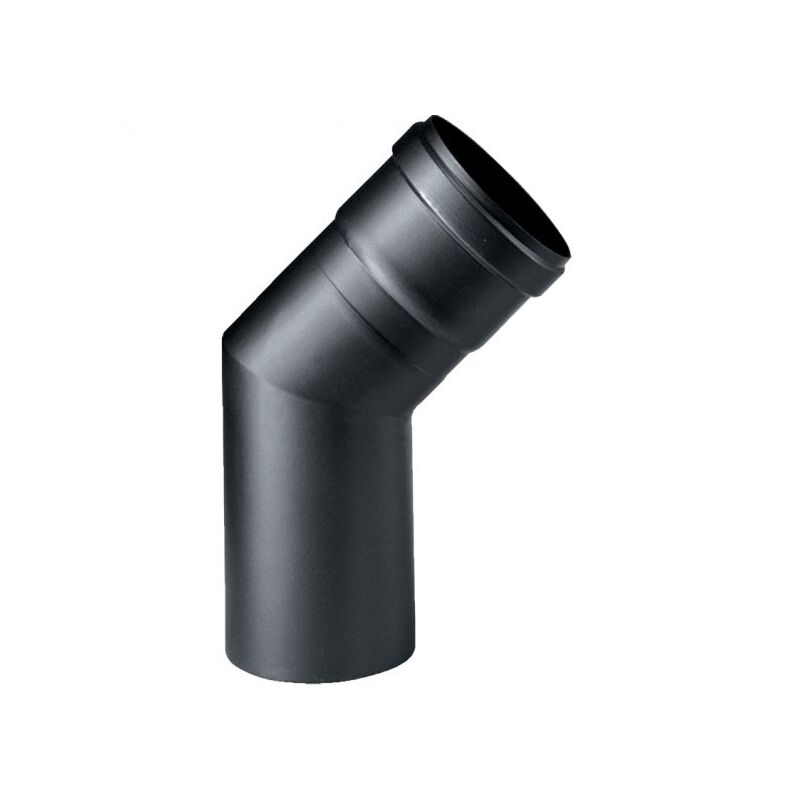 foto del prodotto curva a 45 nero opaco per stufe a pellet d.100