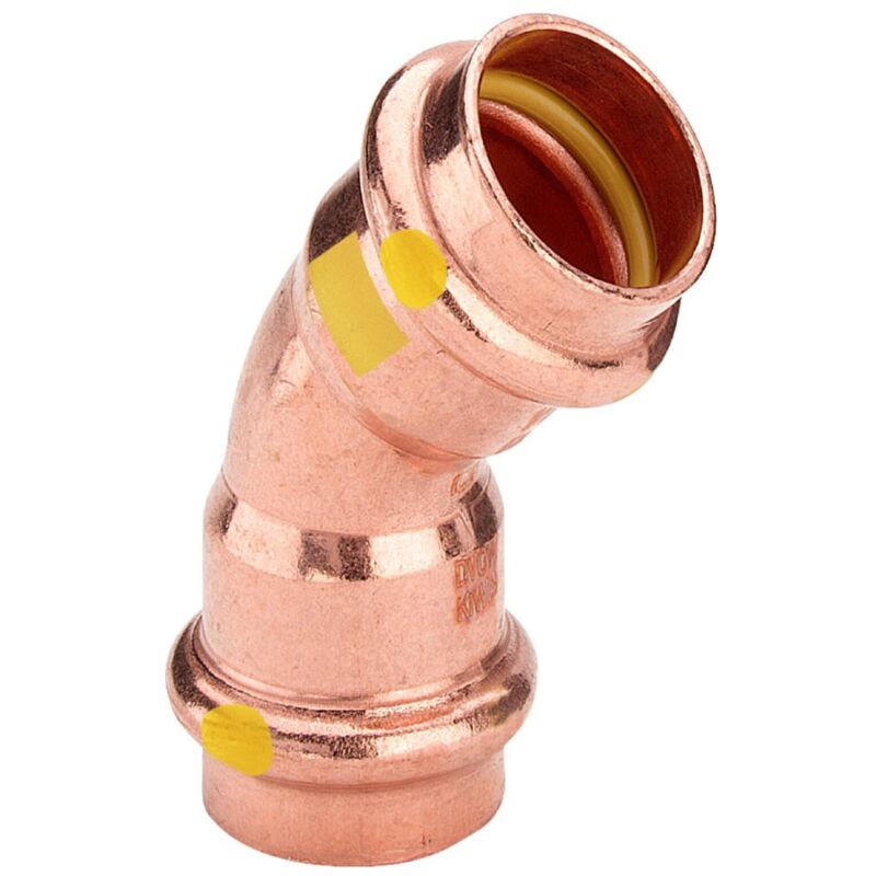 foto del prodotto curva a 45 profipress g ff d. 15 con sc contur, rame, estremit a pressare femmina 345600