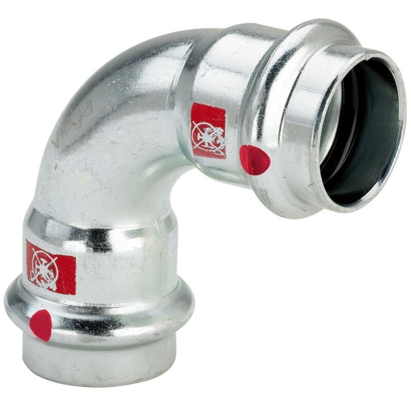 foto del prodotto curva a 90 ff d. 15 prestabo con sc contur, acciaio al carbonio zincato, estremit a pressare femmina 558123