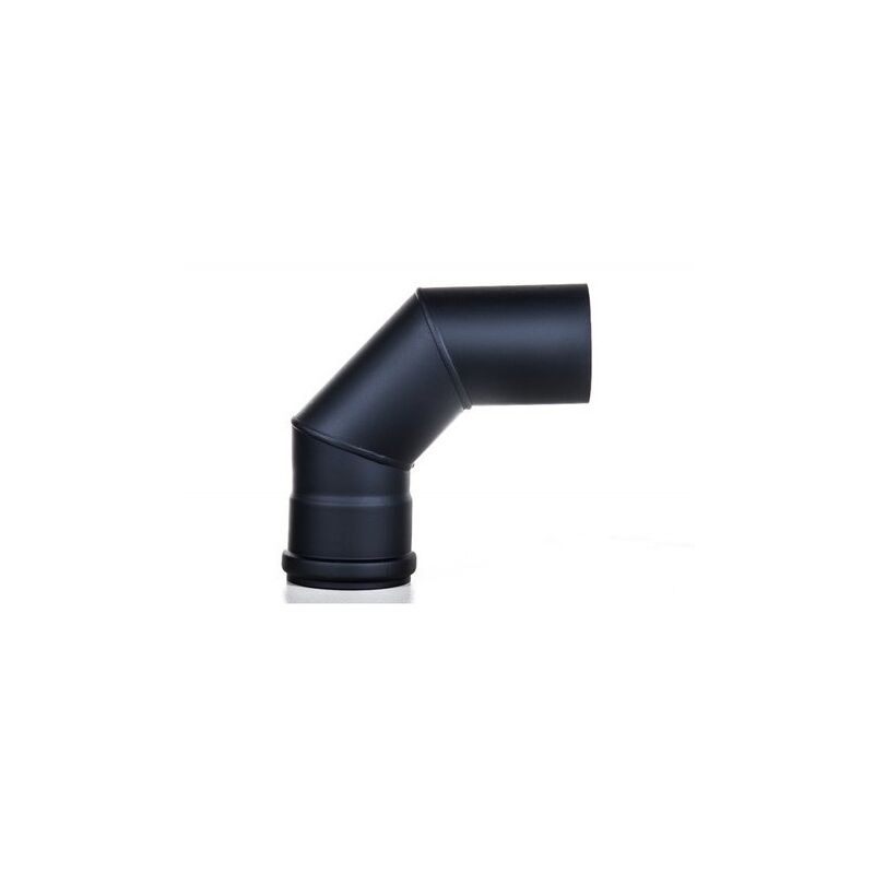 foto del prodotto curva a 90 nero opaco per stufe a pellet d.80