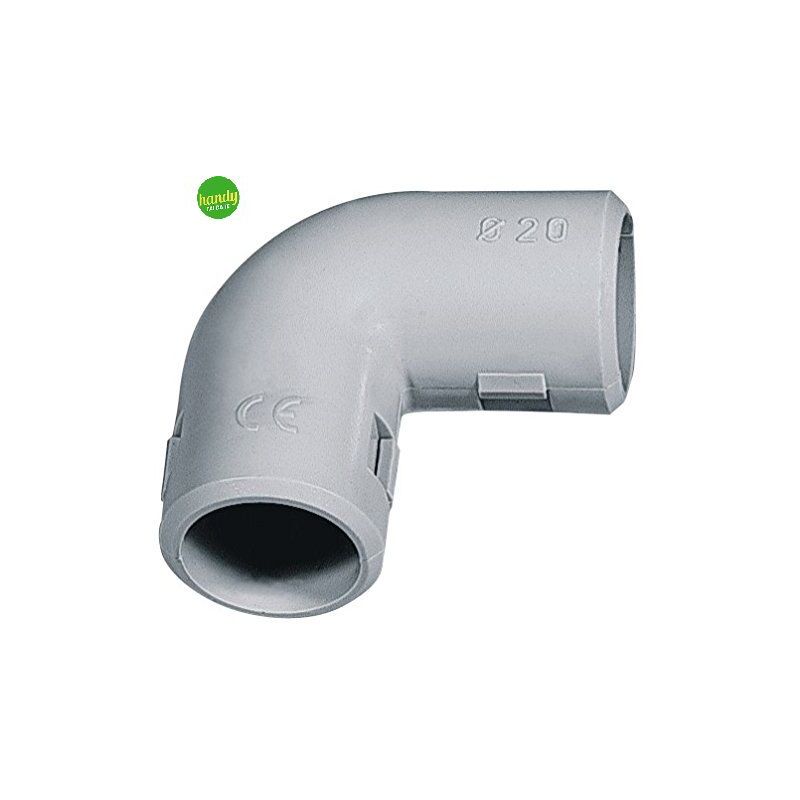 foto del prodotto curva a 90 per tubi rigidi elettrocanali . 25 mm ip40 2 pz