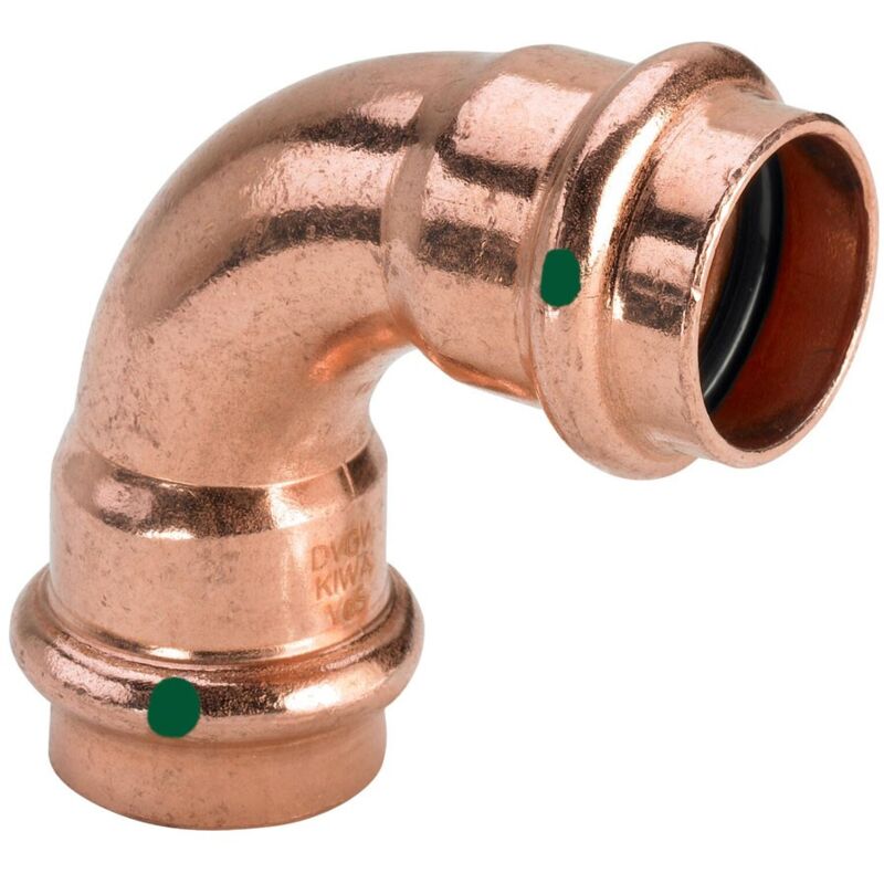 immagine 0 del prodotto curva a 90 profipress ff d. 35 con sc contur, rame, estremit a pressare femmina 291532