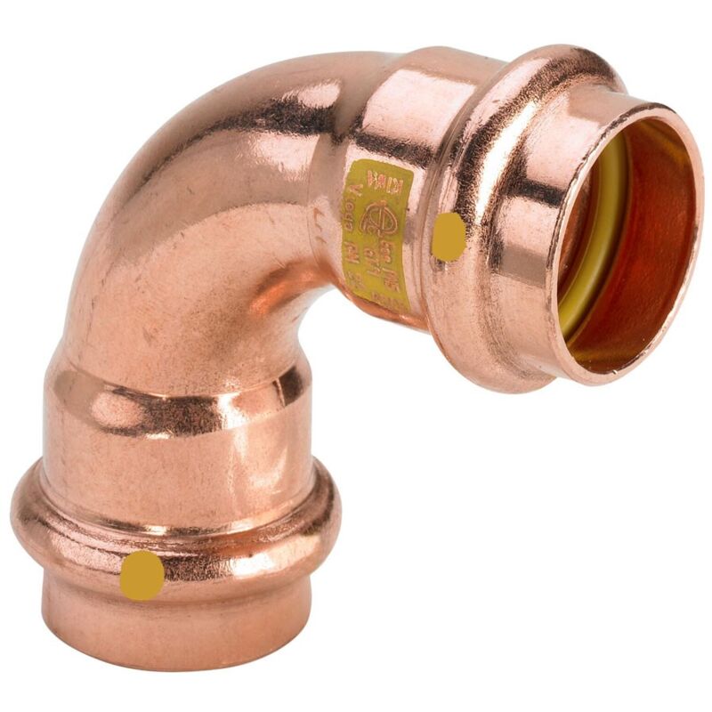 foto del prodotto curva a 90 profipress g ff d. 22 con sc contur, rame, estremit a pressare femmina 345488