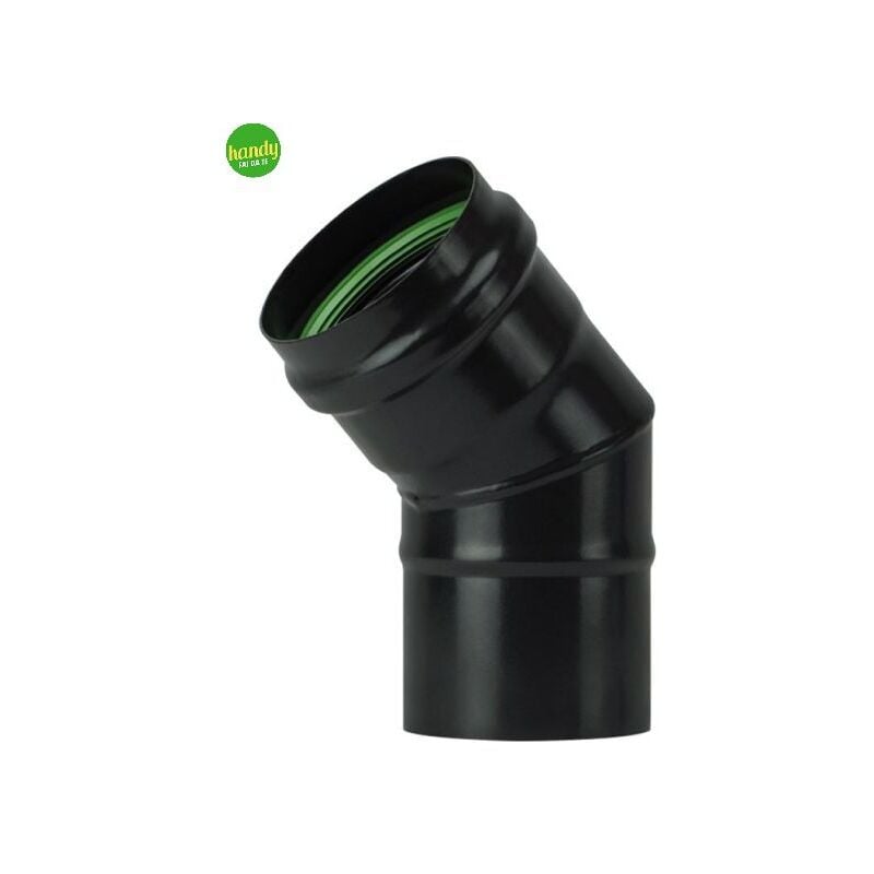foto del prodotto curva a gomito 45 save pn1004 per stufe a pellet 100 mm colore nero opaco
