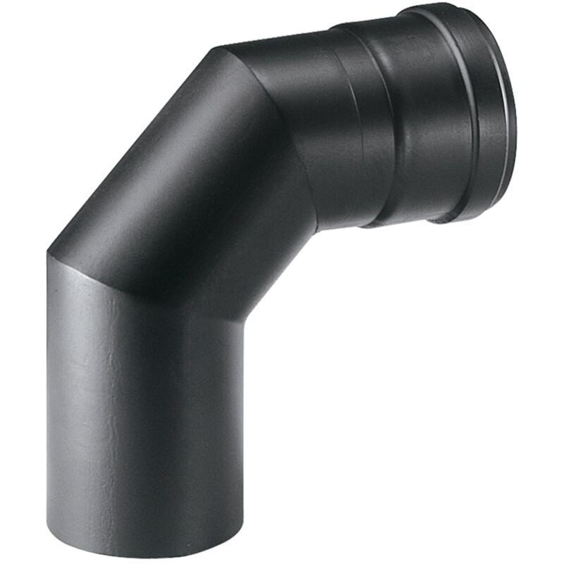foto del prodotto curva a gomito per canna fumaria stufa a pellet in acciaio nero da 1,2 mm 80 mm 45 