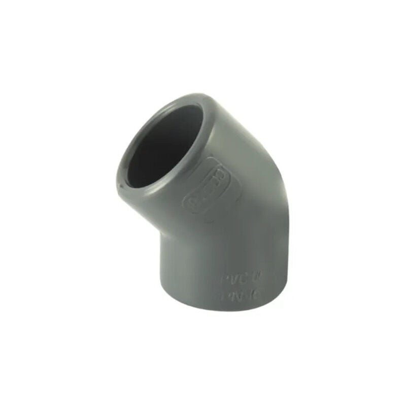 foto del prodotto curva a pressione in pvc a 45 diametro 20 mm, femmina