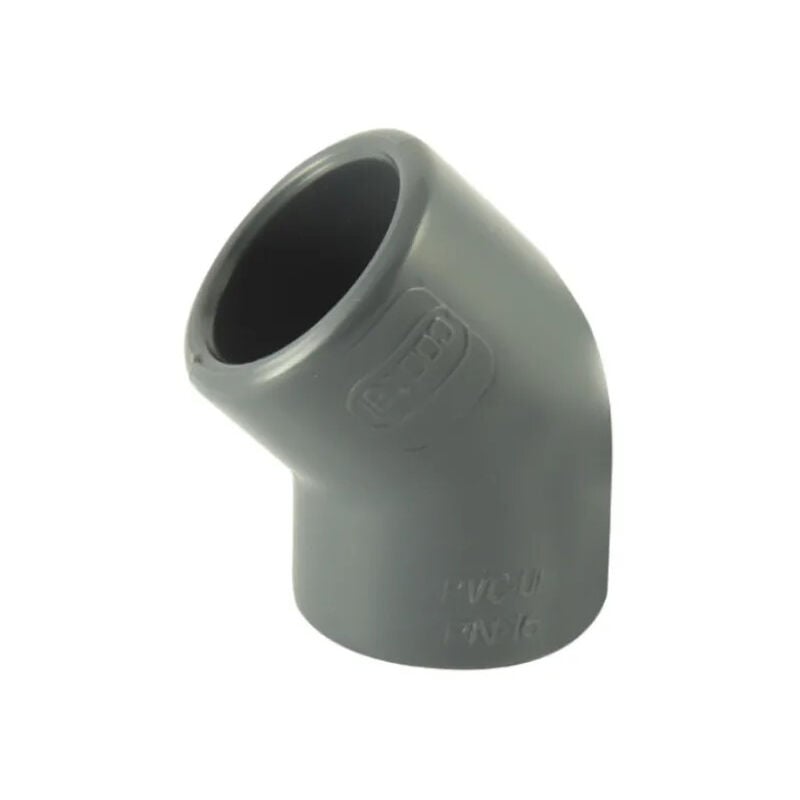 foto del prodotto curva a pressione in pvc a 45 diametro 63 mm, femmina