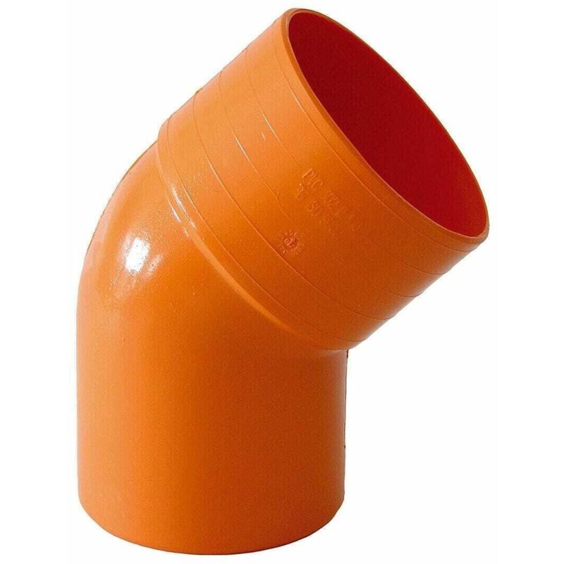 foto del prodotto curva aperta 45 in pvc d 140 mm colore arancio scarico pluviale plastica