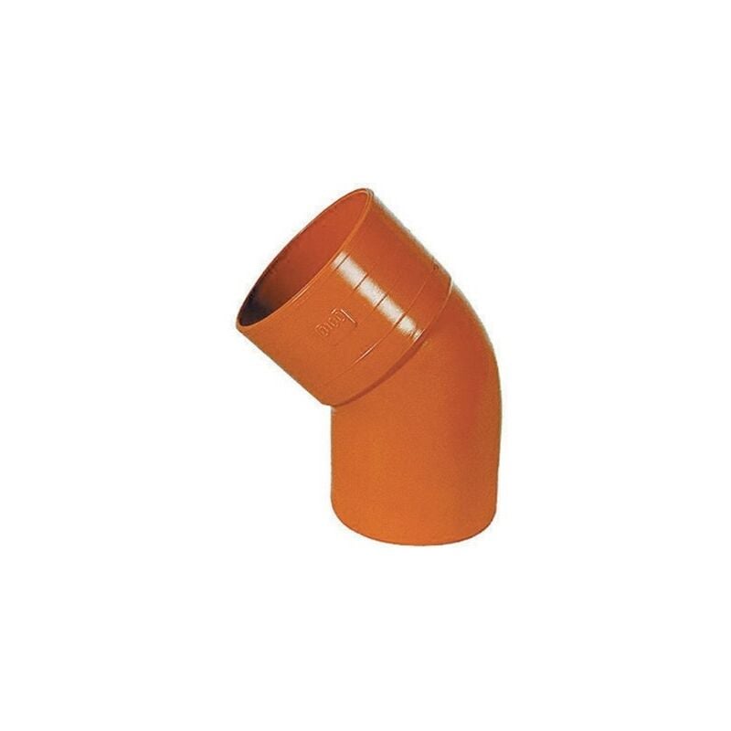 foto del prodotto curva aperta 45 pvc rosso per tubi idraulici 100 mm