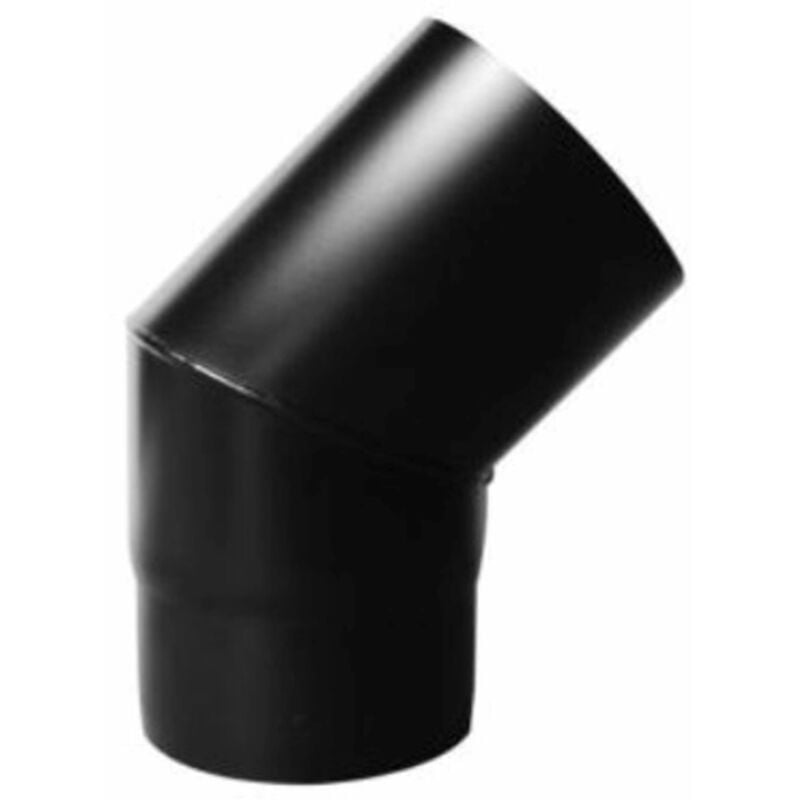 foto del prodotto curva canna fumaria fumi condotto 45 gradi diam.80mm nero pellet