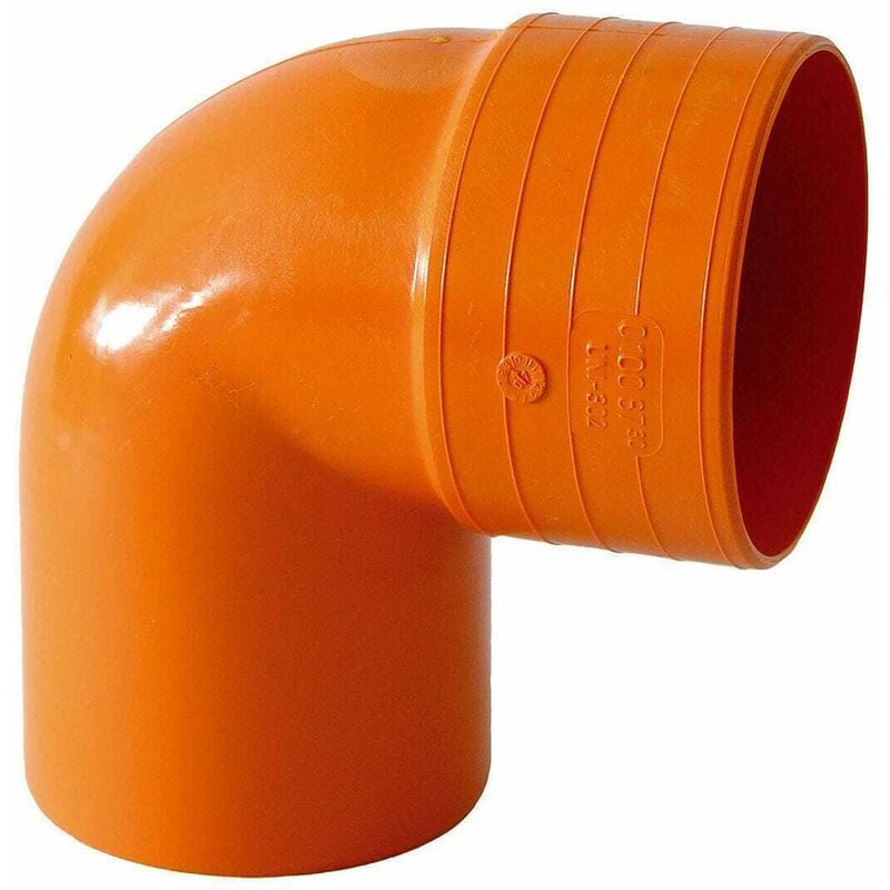 foto del prodotto curva chiusa 87 in pvc d 140 mm colore arancio scarico pluviale plastica