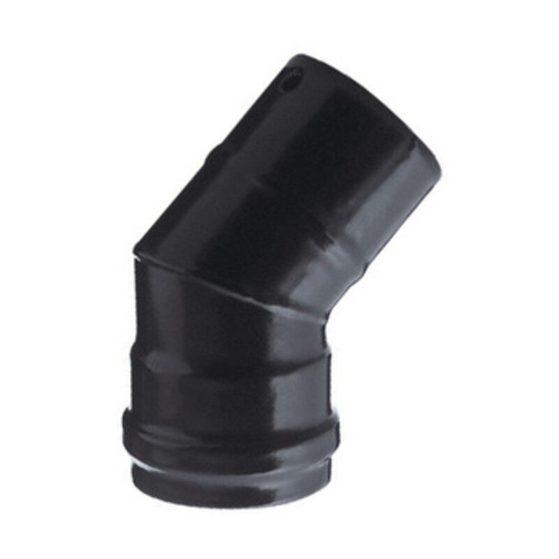 foto del prodotto curva gomito 45o in acciaio 8 cm 80 mm nero per stufe a pellet 1,2 mm attacco m f porcellanato nero opaco