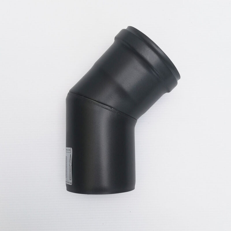 foto del prodotto curva gomito nero pellet a 45 da 80mm