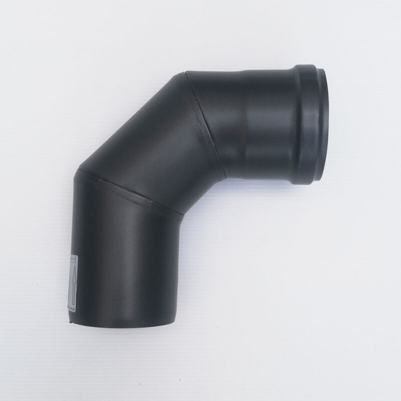 foto del prodotto curva gomito nero pellet a 90 da 80mm