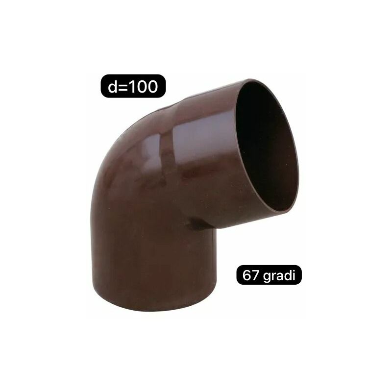 immagine 0 del prodotto curva in p.v.c per tubo pluviale testa di moro dm.100 67 gradi