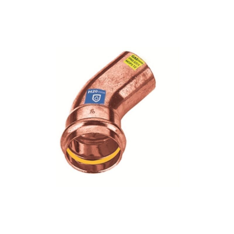 foto del prodotto curva in rame a pressare 45° mf acqua/gas diam. 18 frabo