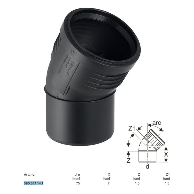 foto del prodotto curva innesto geberit silent pp a 30 75 mm 390.321.14.1
