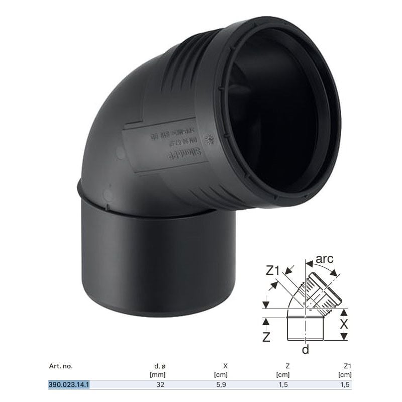 foto del prodotto curva innesto geberit silent pp a 67,5 32 mm 390.023.14.1
