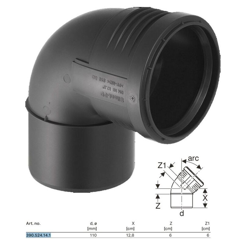 foto del prodotto curva innesto geberit silent pp a 87,5 110 mm 390.524.14.1