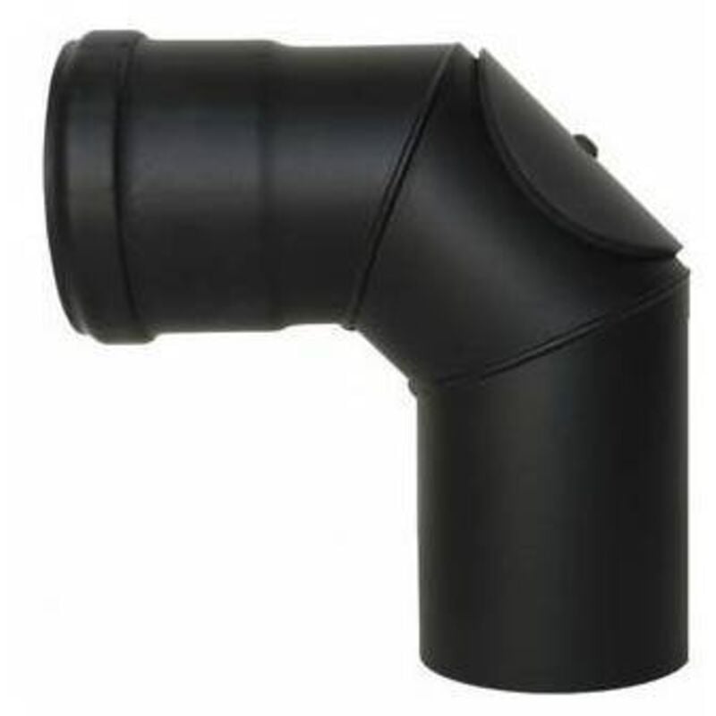 foto del prodotto curva ispezionabile con portello pellet smaltato diam. 100