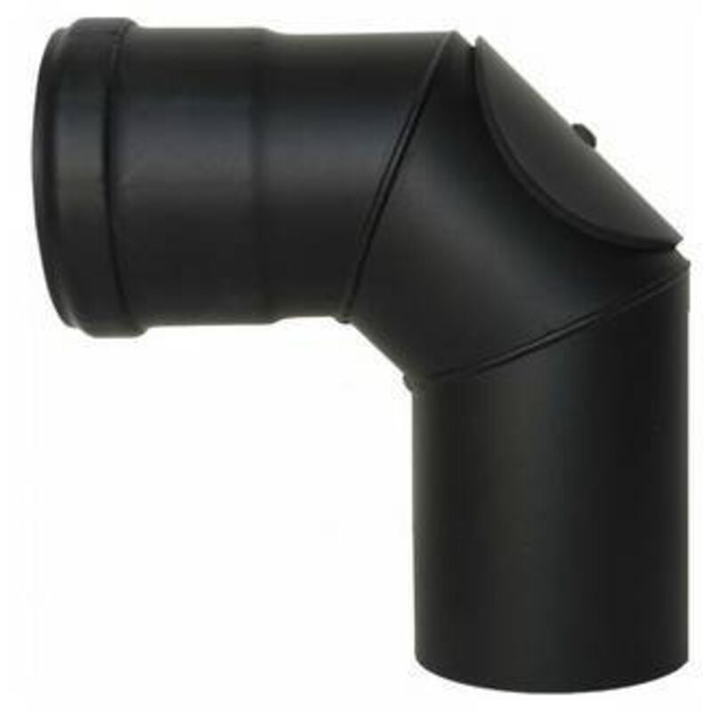 foto del prodotto curva ispezionabile con portello pellet smaltato diam. 80