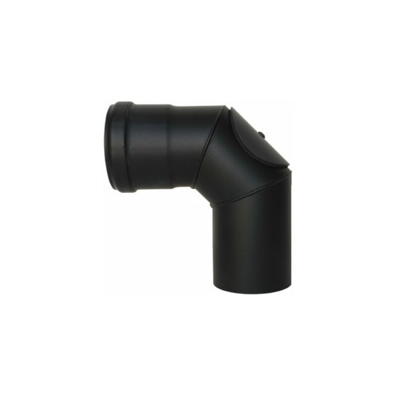 foto del prodotto curva ispezionabile con portello pellet smaltato diam. 80 dk