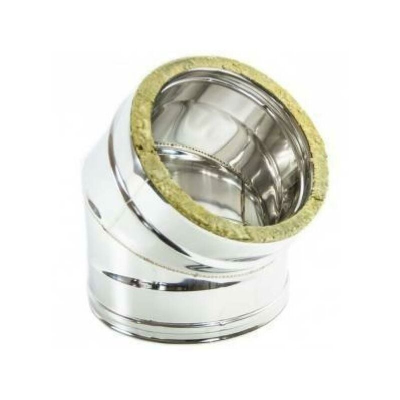 foto del prodotto curva stufa acciaio doppia parete inox 45 mm.80